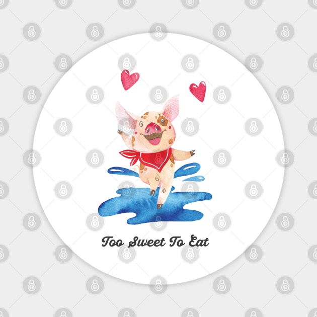 Happy Dancing Vegan Pig Magnet by susannefloe